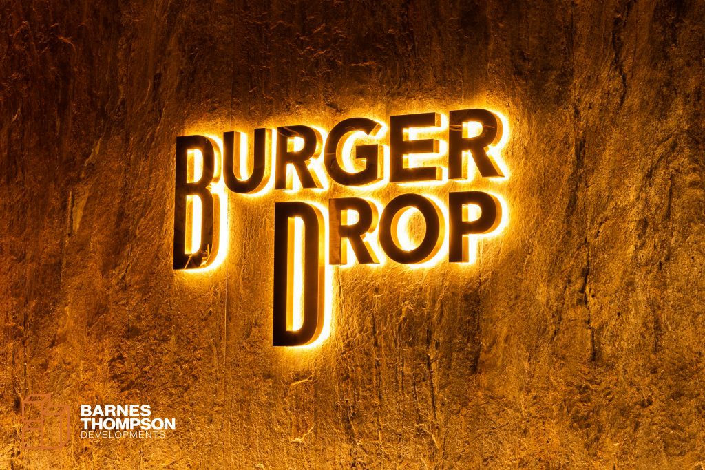 Burger Drop Logo Sign